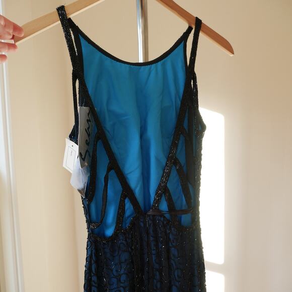 Hand-Beaded Silk Gown Y2K Vintage Prom Dress Evening Gown Mermaid-Core – Rare - Picture 5 of 10